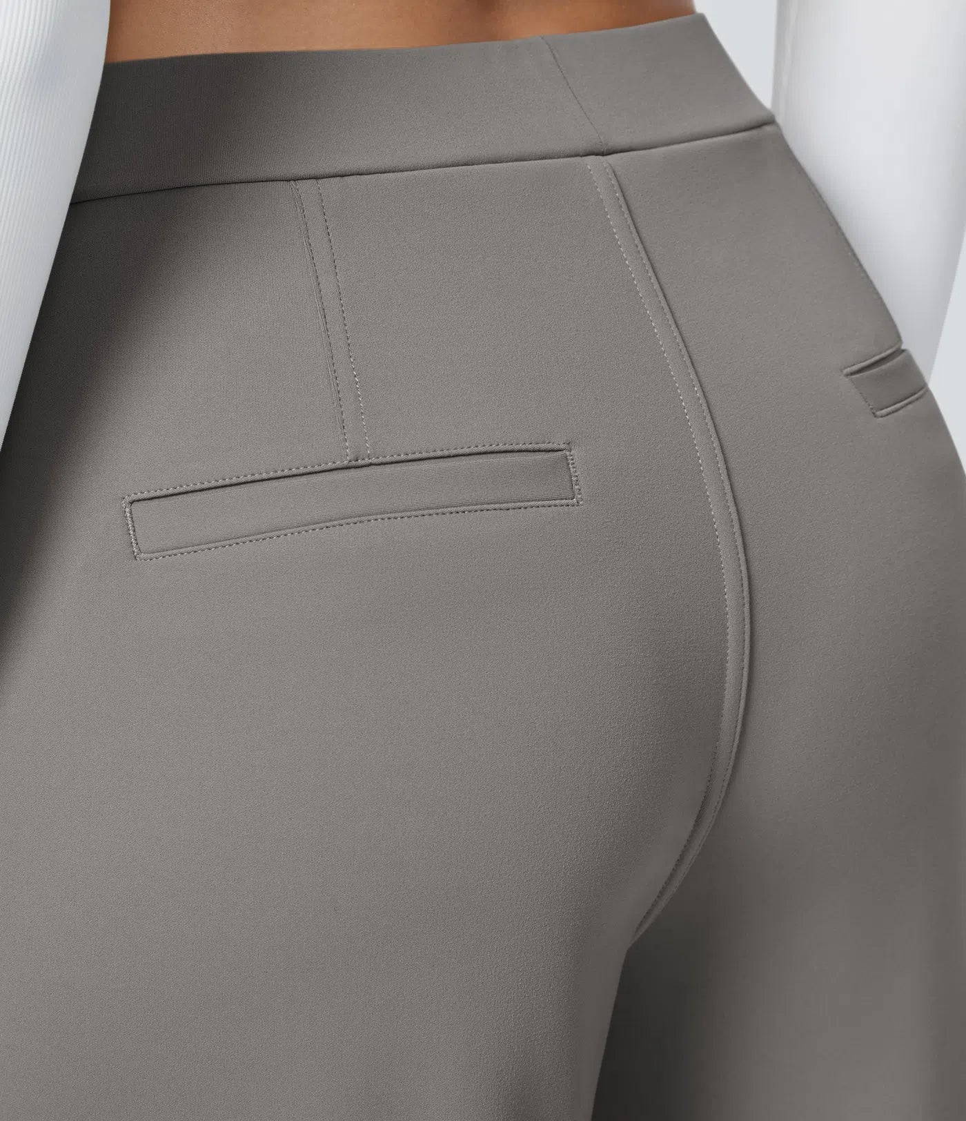 Pantalones de Trabajo Rectos de Talle Alto con Bolsillos Laterales