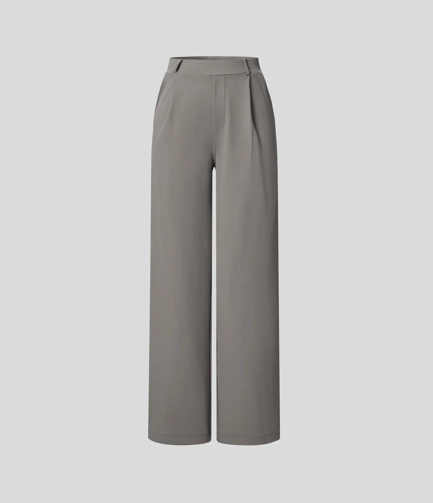 Pantalones de Trabajo Rectos de Talle Alto con Bolsillos Laterales